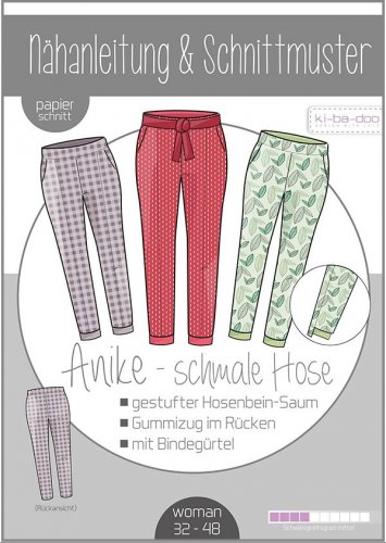 Papierschnittmuster - Anike schmale Hose - Damen - Kibadoo